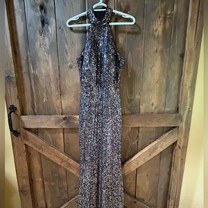 Charcoal sequin formal dress